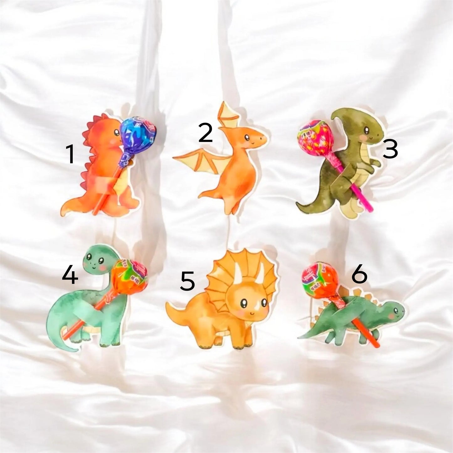 Cute Lollipop Holders Dinosaur Theme - Kids Children Party Bag Filler - Lollipop NOT included