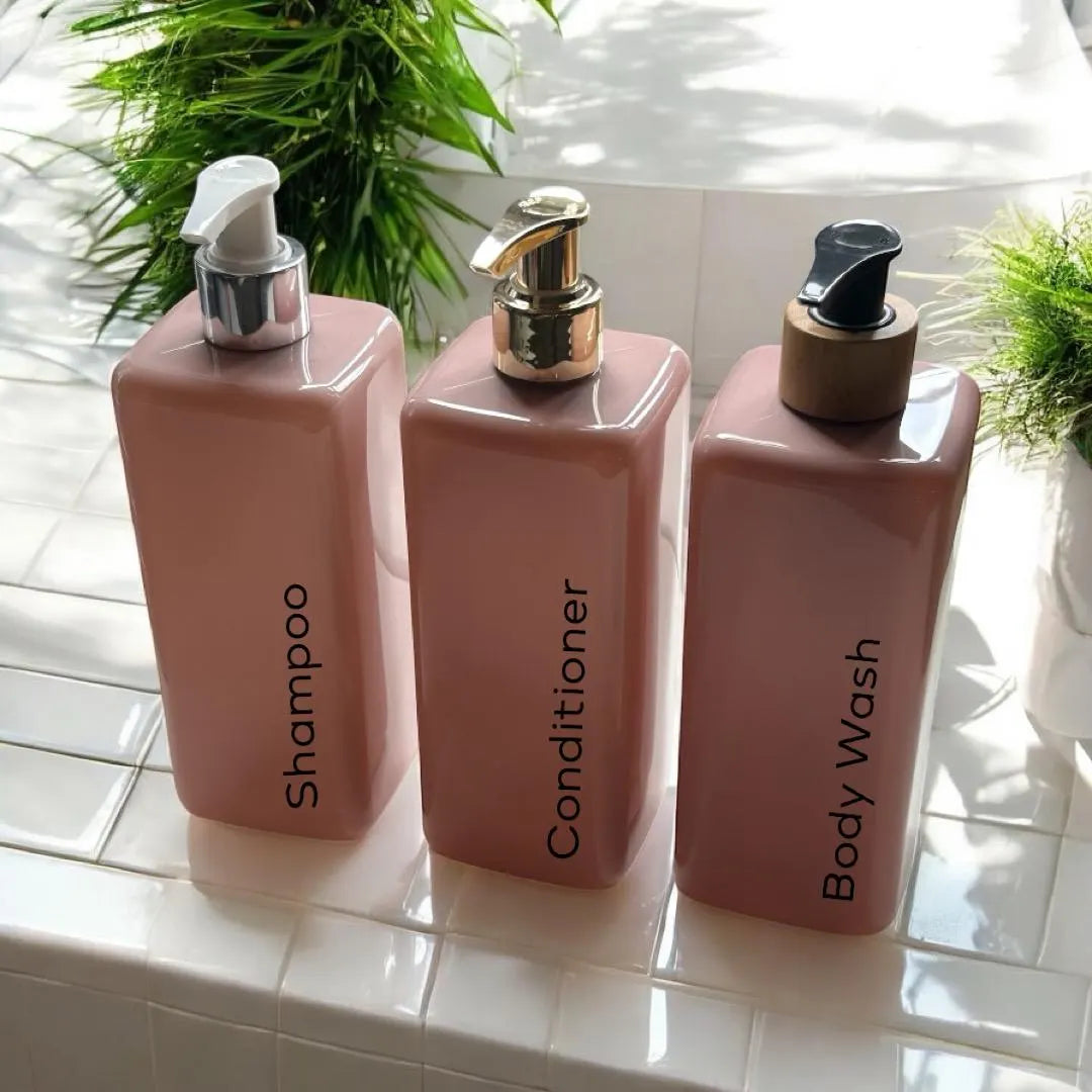 Pink Square 500ml Pump Bottle - With Choice Of Pump -