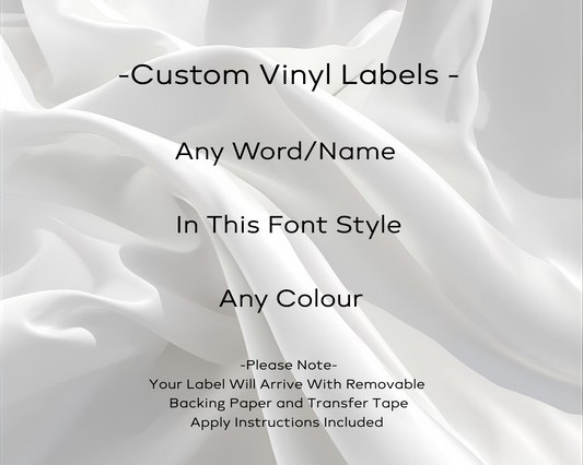 Vinyl Label, In The Font Style Shown, Stickers For Organising Your Home Lots Of Colours - F14