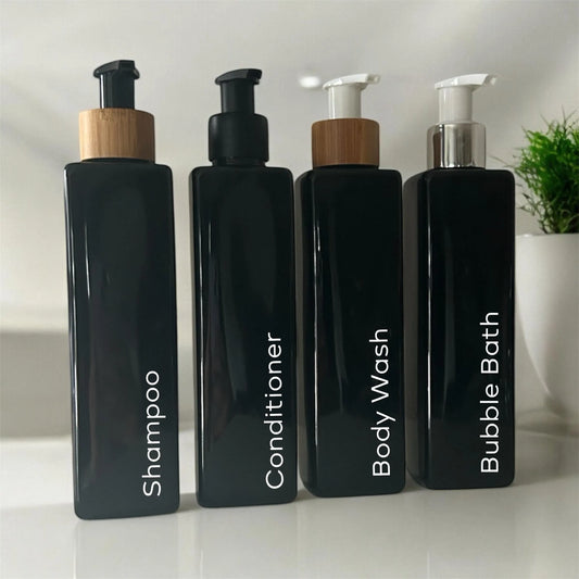 Black Square 250ml Pump Bottle -  With Choice Of Pump -