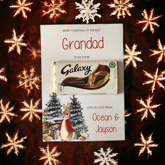 In The Entire Galaxy Board Bunny Scene  | A4 Personalised | Teacher | Family  Friends | Kids | For Chocolate Bar Thank You Christmas Gift
