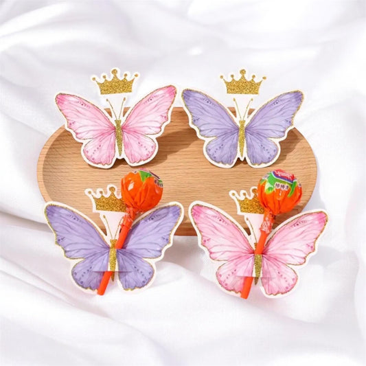 Cute Lollipop Holders Pink Or Purple Butterfly  -  Kids Children Party Bag Filler - Lollipop NOT included