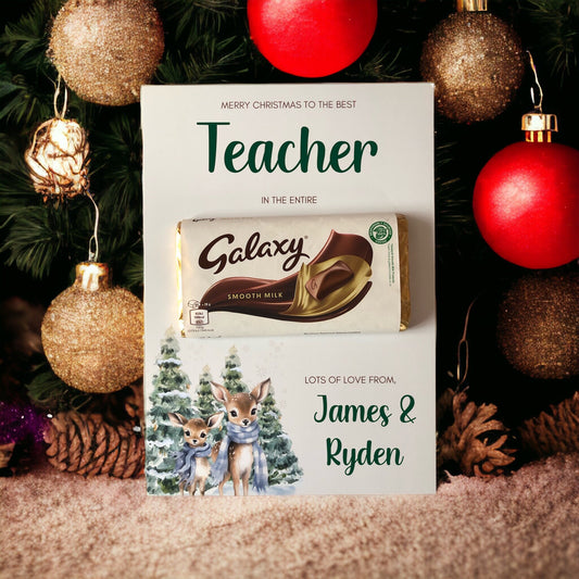 In The Entire Galaxy Board Reindeer Scene  | A4 Personalised | Teacher | Family  Friends | Kids | For Chocolate Bar Thank You Christmas Gift