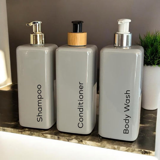 Grey Square 500ml Pump Bottle -  With Choice Of Pump -