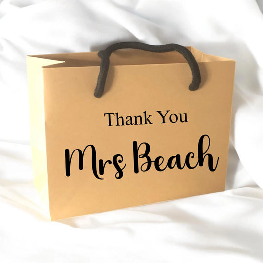 Kraft Brown Thank You Gift Bag With Rope Handle Personalised With Name Small Medium Large Bags Gifts Present Table Gift Surprise