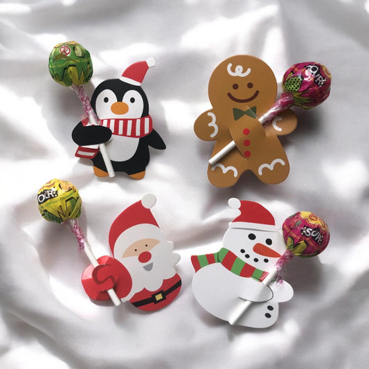 Cute Lollipop Holders Christmas Characters  -  Kids Children Party Bag Filler - Lollipop NOT included