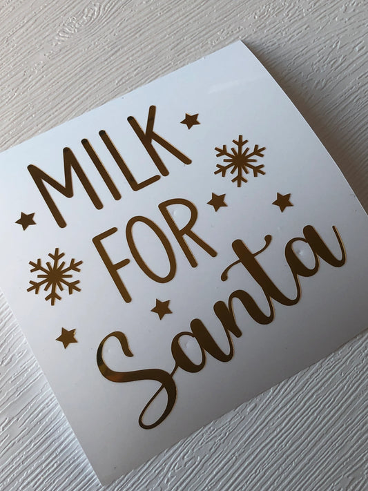 Sticker For Milk Bottle | Milk For Santa | Choose Your Colour And Size | Christmas Eve | Father Christmas Drink Night Before Santa Claus
