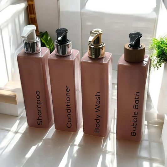 Pink Square 250ml Pump Bottle -  With Choice Of Pump -