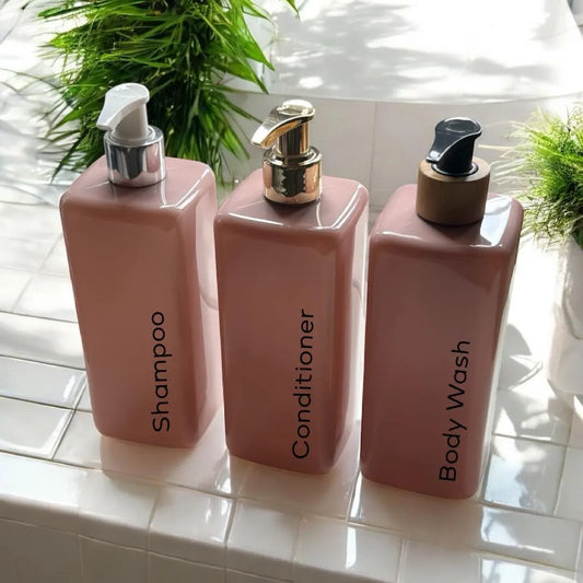 Pink Square 500ml Pump Bottle -  With Choice Of Pump -