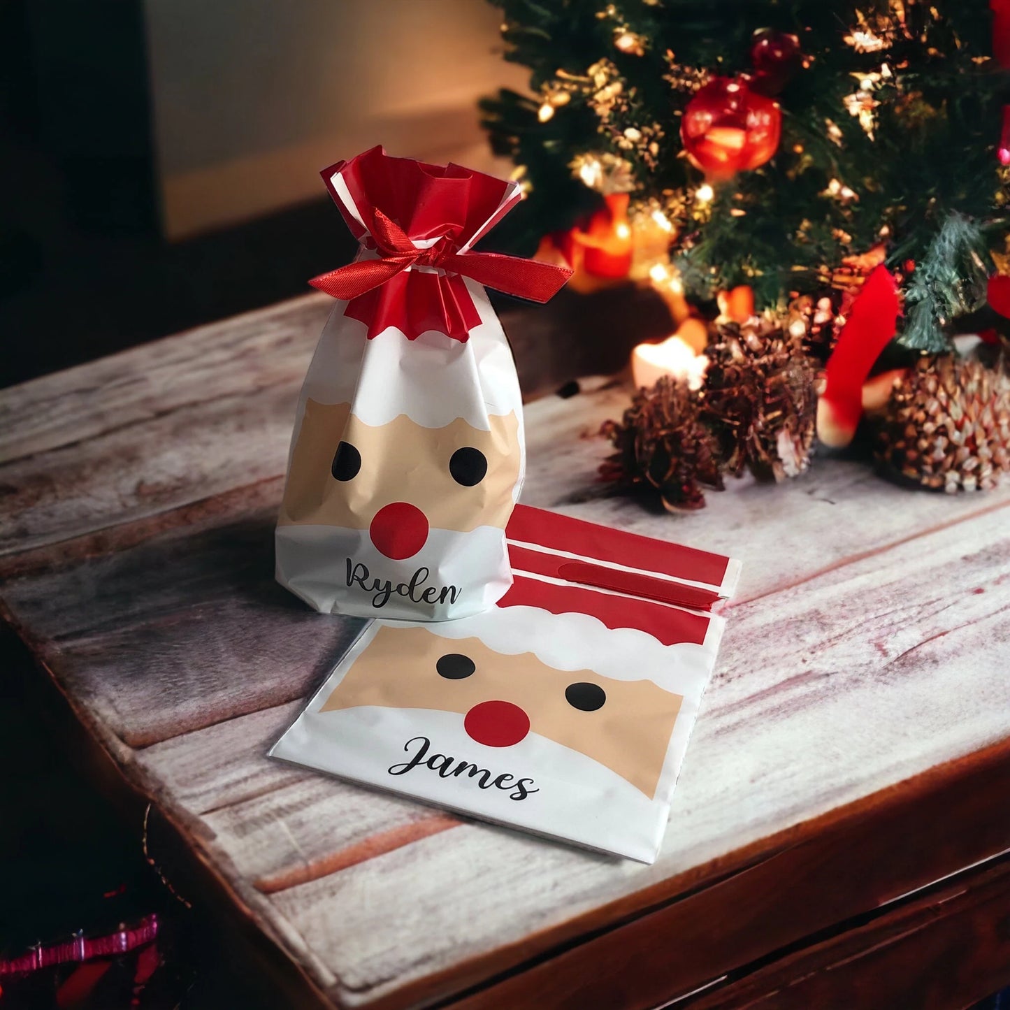 Christmas Santa Treat Bag | Christmas Table Gift | Xmas | Favour | Place Name | Kids Stocking | Christmas Eve Filler Sweet Gifts Present