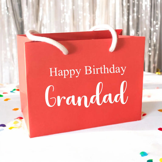 Red Happy Birthday Custom Name Gift Bag With Rope Handle Personalised Small Medium Large Bags Gifts Present Table Gift Surprise
