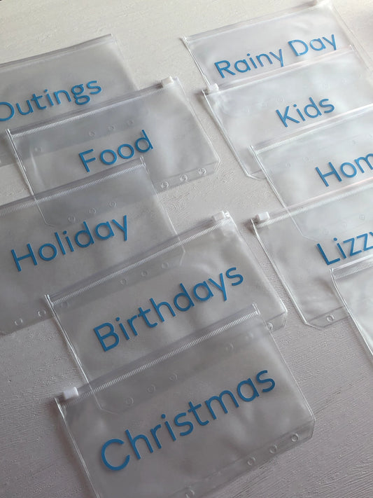 A6 Plastic Money Wallet For A6 Binders Personalised With Any Word | Cash Stuffing | Money | Budgeting | Savings Goals
