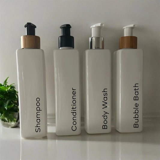 White Square 250ml Pump Bottle -  With Choice Of Pump -