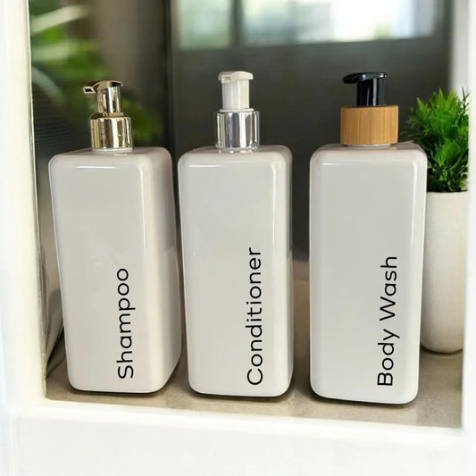 White Square 500ml Pump Bottle -  With Choice Of Pump -